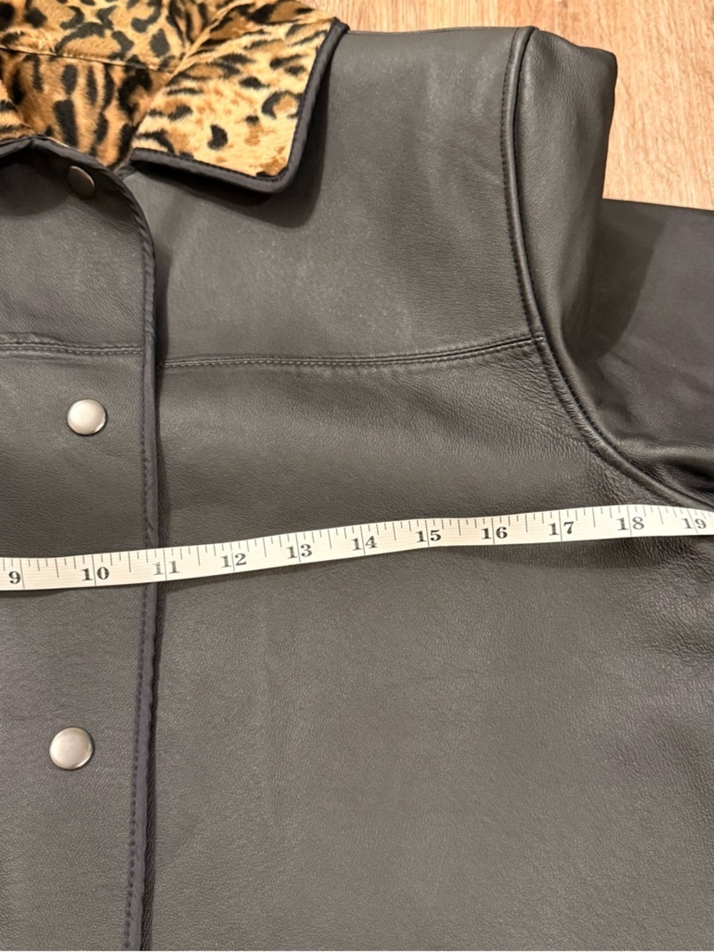 VTG 90s Newport News Leather Reversible Cheetah Longline Trench Coat Sz Small - Picture 8 of 9